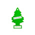 A green, tree-shaped Hitten Trees NutNBut Trees air freshener from Ballmarkers by Logie Joes, with white labels, photographed on a white background—perfect as a funny golf gift or to pair with unique golf ball markers.