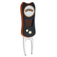 The MLB Switchfix Divot Tool with Ball Marker by MLB features a black and orange grip, Astros logo on top, magnetic ball marker, and two metal switchblade prongs.