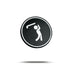 The Bogey Bros "Bogeyman" ballmarker features a black circular icon with a white stick figure swinging a golf club, symbolizing golf. A subtle shadow appears beneath it, all set against a clean white background.