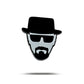 The Bogey Bros "Heisenberg" features a minimalist black-and-white design of a bearded man in a fedora and sunglasses with "Say my name" beneath, set on a plain white background.