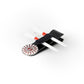 The Byrd, LLC’s THE BYRD GOLF CLYP - Black Byrd is a black plastic golf tee holder with two free white tees and a round red-and-white ball marker, shown on a white background.