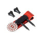 The Byrd, LLC’s THE BYRD GOLF CLYP - Red Cardinal features a red golf accessory clip with two black tees and a round STND ball marker with a red and white radiating design, displayed on a white background.