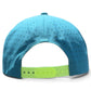 Here’s your revised sentence using the provided product data: The Logie Joe’s Golf Water Hazard Golf Hat is displayed from the back, showcasing small ventilation holes, a vibrant yellow adjustable snapback closure, and a built-in magnetic ball marker holder (with marker included) for easy access on the course.