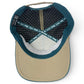 Here’s a revised version of the sentence using the supplied product data: A look inside the Logie Joe’s Golf Deep Dive Golf Hat reveals a beige brim, blue edge, black interior with white dots, and branded tape crossing the crown. This adjustable snapback cap features a built-in magnetic ball marker holder (plus marker included), ensuring both comfort and convenience on the course.