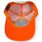 Here is a rewritten version of your sentence using the provided product data: The Logie Joe’s Golf Orange Dream Golf Hat | Snapback Cap is shown from above, revealing its inside lining with white polka dots, an orange sweatband, and interior labels. The phrase MAKE YOUR MARK appears on one of the internal bands, while its built-in magnetic ball marker holder with included marker adds functional appeal—making this adjustable hat both stylish and practical for every round.