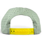 A light gray Logie Joe’s Golf Angelfish Golf Hat snapback cap, shown from the back, featuring small ventilation holes and an adjustable yellow plastic strap. This cap includes a built-in magnetic ball marker holder and comes with a marker.