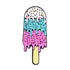 A playful Ice Cream Bar Ball Marker by Ballmarkers.com for Shank-It Golf, featuring a popsicle with three melting layers—white, blue, pink—plus sprinkles and a tan stick.