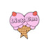 Add a sweet touch to your golf game with the Lick Em ball marker from Ballmarkers by Logie Joes—featuring two pink ice cream scoops with red cherries on waffle cones and playful Lick Em lettering.