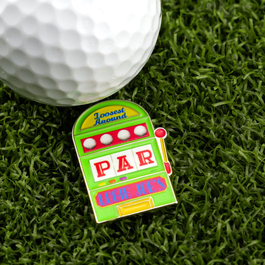 The Slot Machine Ball Marker by Logie Joe's Golf, featuring 