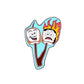 Two cartoon marshmallows—one smiling, one scared with flaming head—on a blue background. This playful Logie Joe's Golf "Marshmallows" design makes for humorous golf accessories or a fun golf ball marker.