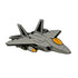 The Fighter Jet Ball Marker by Ballmarkers.com features a cartoon-style gray jet with black and yellow accents, twin tail fins, and a yellow cockpit—making it a unique aviation golf accessory.