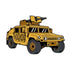 The Humvee Ball Marker by Ballmarkers.com features a yellow armored military Humvee with a mounted gun, shown from the front-side on a white background—a bold, tactical golf accessory for military-inspired style.