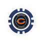 The NFL Team Ball Marker by NFL is a blue and white poker chip featuring the Chicago Bears logo—an orange "C" in the center with "CHICAGO BEARS" text around it.