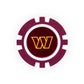The NFL Team Ball Marker by NFL is a maroon and white poker chip with a yellow W logo in the center, shown on a white background.