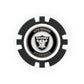 The NFL Team Ball Marker by NFL features a black and white poker chip design with the Las Vegas Raiders logo in the center, encircled by "Las Vegas Raiders" text.