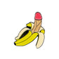 Nannerdick by Logie Joe's Golf features a cartoon of a banana peel with a pink-tipped penis replacing the fruit on a white background—an artistic, bold design perfect for unique premium ball markers or golf accessories.