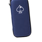 The Glove & Accessory Caddie - Navy by Pins and Aces is a navy zippered golf organizer with a white spade symbol on the front, displayed upright against a white background with a shadow underneath.