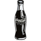 The Pins and Aces Coca-Cola Bottle - Ball Marker features a classic glass Coke bottle design with logo and TRADE-MARK text, shown on a white background alongside a stainless steel golf ball marker.
