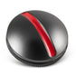 The OnPointGolf.us One Rail Smooth Ball Marker is a round, black golf alignment tool with a red curved stripe and textured edge, resembling a button or dial, shown on a white background.