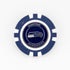 The Seattle Seahawks ball marker by Ballmarkers.com is a blue and white poker chip-style marker with the team logo and "Seattle Seahawks" around it—a great NFL golf accessory for fans.