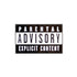 A black-and-white label with "Parental Advisory Explicit Content" in bold capitals, featured on Logie Joe&