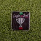 Showcase your enthusiasm with the Participation Trophy square pin by Logie Joe's Golf, featuring a trophy over a black background—perfect for enhancing your premium golf accessories collection.
