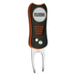 The Ballmarkers.com NHL Switchfix Divot Tool with Ball Marker features a FLYERS logo, black and orange design, magnetic ball marker, two metal prongs, silver handle buttons, and textured grip—perfect for easy golf course repairs.