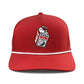 Logie Joe's Golf Missing Milk Golf Hat is a red adjustable snapback with a built-in magnetic ball marker holder and included marker—perfect as a fun golf accessory for your next round.