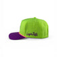 The I'd Hit That Piñata Golf Hat by Logie Joe's Golf is a multicolor snapback cap with an adjustable fit, built-in magnetic ball marker holder (marker included), and features purple accents.