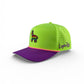 The I'd Hit That Piñata Golf Hat by Logie Joe's Golf is a vibrant llama multicolor snapback cap with an embroidered piñata, Logic Joel text on the side, ventilation holes, and a built-in magnetic ball marker holder plus marker.
