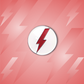 The Byrd, LLC’s BYRD BALL MARKERS feature a red lightning bolt logo in a white circle on pink with lighter bolt patterns—ideal as stylish golf ball markers or magnetic golf accessories.