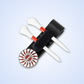 THE BYRD GOLF CLYP - Black Byrd by The Byrd, LLC, includes two white tees with red stripes and a round red-and-white patterned ball marker, displayed against a light blue background.
