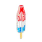 The Red White Blue Popsicle by Logie Joe's Golf is a colorful enamel pin shaped like a rocket popsicle—red, white, and blue with a yellow stick—perfect as a vibrant golf ball marker for fans of premium accessories.