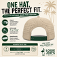 A beige Mountain Moonrise Golf Hat by Logie Joe’s Golf is displayed from the back, showcasing ventilation holes and its adjustable snapback fit with a close-up of the green snap, designed to fit most head sizes. Ideal for outdoor golf, this snapback cap features a built-in magnetic ball marker holder with marker included and displays the Logie Joe’s Golf logo in the bottom right corner.
