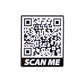 A black and white QR code labeled "SCAN ME" in bold white letters on a plain background by Logie Joe's Golf—ideal for discovering unique golf accessories like the premium Scan Me ball marker.