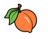 The Peach Ball Marker from Ballmarkers.com features a playful orange peach with two green leaves on a white background—an ideal unique golf accessory.