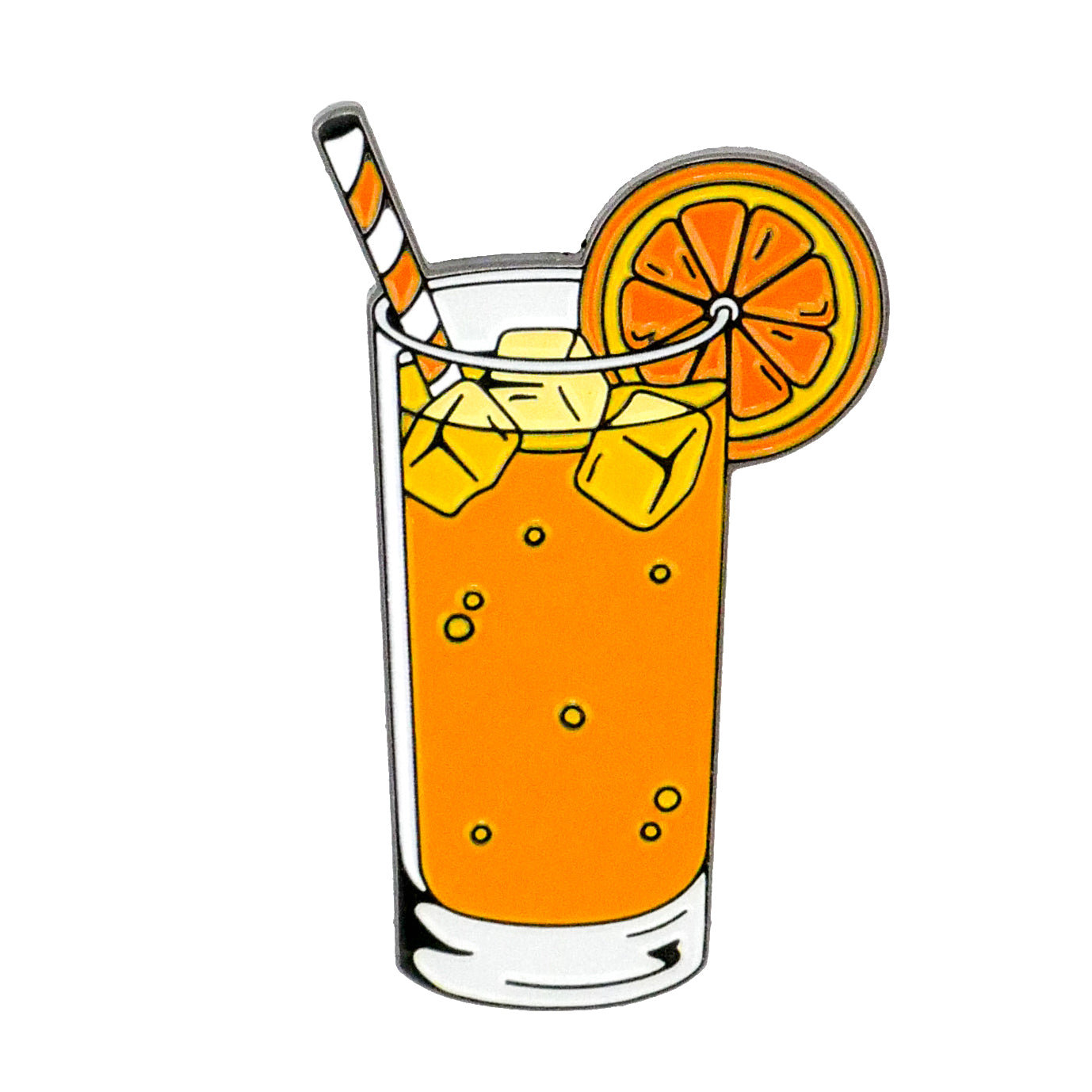 The Vodka Screwdriver Ball Marker by Ballmarkers.com features a cartoon-style glass of orange juice with ice, a striped straw, and an orange slice—fun for any cocktail collection or as a playful tribute to the classic drink.
