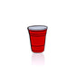 A simple illustration of the Red Party Cup Ball Marker by Pins and Aces—a red plastic cup with a white rim, centered on a white background with a faint reflection—perfect for showcasing this premium golf accessory.