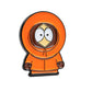 The Pins and Aces South Park Ball Marker - Kenny features a cartoon-style character in an orange hooded coat with a covered face, large white eyes, and small brown hands on a white background.
