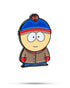 The South Park Ball Marker - Stan by Pins and Aces features Stan with a blue and red beanie, brown jacket, red mittens, and big eyes—perfect for fans of South Park golf accessories.
