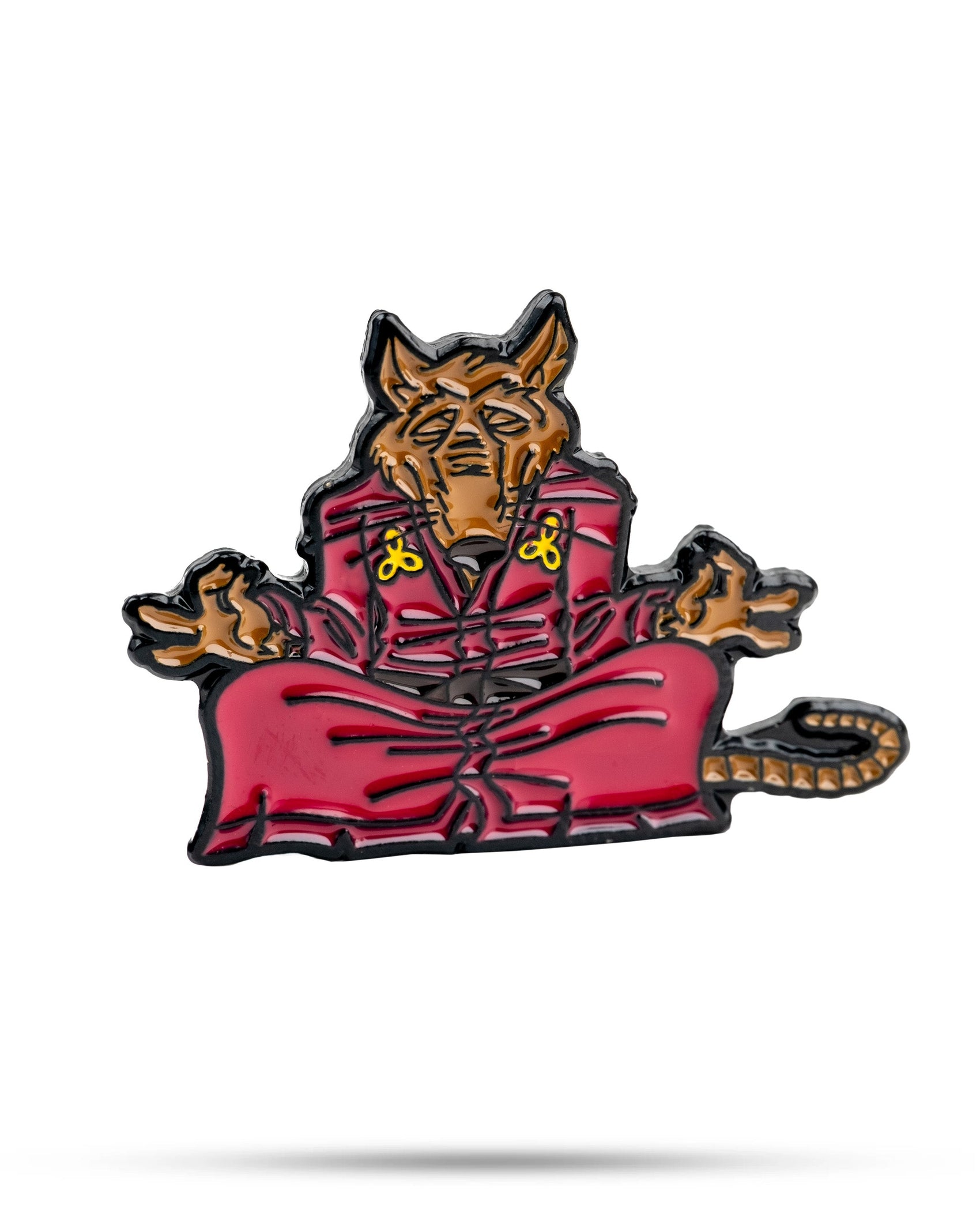 Add character to your golf gear with the TMNT - Splinter Ball Marker by Pins and Aces, featuring a stylized brown rat in a red robe meditating—perfect for Teenage Mutant Ninja Turtles fans.