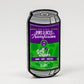 A Pins and Aces Transfusion Can Ball Marker is shown with a purple and green label reading “Transfusion,” featuring vodka, grape, ginger ale (5% ABV), and paired enamel magnetic golf accessories on a plain white background.