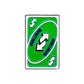The Mulligan Reverse Card Ball Marker by Logie Joe's Golf features a green card with a white double-arrow symbol and “MULLIGAN” in blue, making it a unique golf gift for any enthusiast. The item is isolated on a white background.