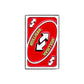 Logie Joe's Golf Mulligan Reverse Card Ball Marker—a red marker styled like an Uno reverse card, with “MULLIGAN” diagonally across the center and white reverse arrows in each corner. A fun golf gift for any enthusiast.