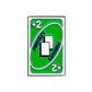 The Logie Joe's Golf 2 Penalty Card Ball Marker is a UNO-style green marker with bold +2 in each corner, "PENALTY" diagonally across the center, and two stacked white rectangles—ideal for marking a two-stroke penalty.