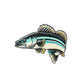 Walleye by Logie Joe's Golf: A premium ball marker featuring a streamlined fish with dark top, light underside, and teal-yellow accents on white—ideal for golfers seeking unique marker designs.