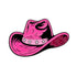 The Pink Cowboy Hat Ball Marker by Ballmarkers.com features a bright pink hat with a slightly upturned brim and a pink band with four white stars, shown on a white background—part of our playful Wild West collection.