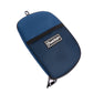 The Grunk Dolfer Grunk Accessory Bag is a blue pouch with a black zipper, mesh front pocket, rectangular label, and top loop for hanging. Ideal as a golf purse for storing tees or small accessories.