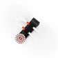 The Byrd, LLC's THE BYRD GOLF CLYP - Black Byrd holds two white tees with red bands and a round ball marker with a red and white sunburst and the number 99, all displayed on a white background.