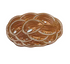 The Golf Gear Heaven Challah Ball Marker, shaped like a braided challah loaf with a golden-brown crust, sits against a white background, its design reminiscent of gentle tee bumps across greens.